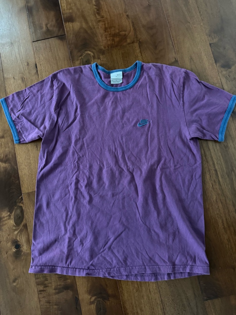 Vintage Y2K Purple/Navy Blue Embroidered Nike
Ringer Tee